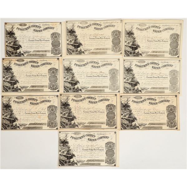 Tuolumne County Water Company Stock Certificate Group (10) [199273]