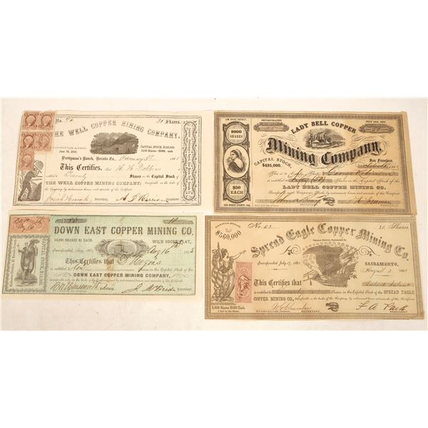 California Early Copper Mining Stocks, 4, 1863-65 [191245]