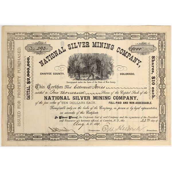National Silver Mining Company Stock Certificate [200452]
