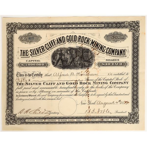 Silver Cliff and Gold Rock Mining Company Stock Certificate [200464]