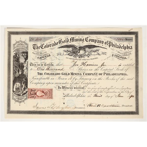 Colorado Gold Mining Company of Philadelphia Stock Certificate [200477]