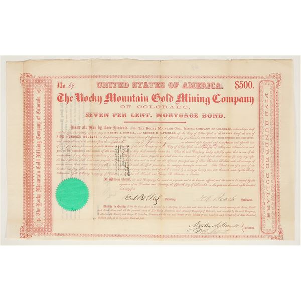 Rocky Mountain Gold Mining Company of Colorado Bond, 1864 [200314]