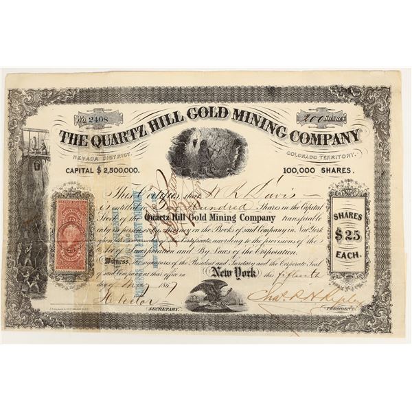 Quartz Hill Gold Mining Company Stock Certificate [200471]