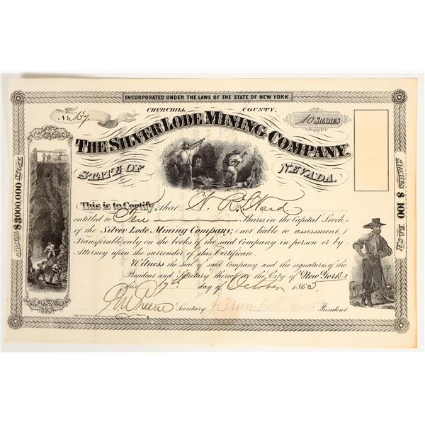 Silver Lode Mining Company Stock Certificate [200463]