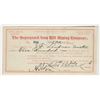 Image 1 : Segregated Iron Hill Mining Company Stock Certificate Signed by Seth Bullock [200323]