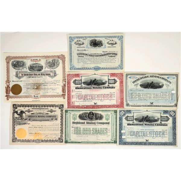 Lead, South Dakota Mining Stock Group incl. Bullock and Tevis Autographs [200334]