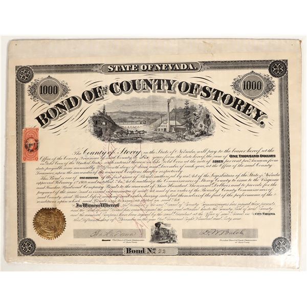 Storey County Bond for the Virginia & Truckee Railroad, 1869 [199558]