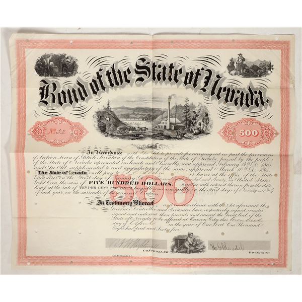 Bond of the State of Nevada Signed by Governor Blasdell, 1865 [196628]