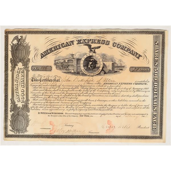 American Express Company Stock Issued to & Signed by Butterfield, and Wells & Fargo [199964]