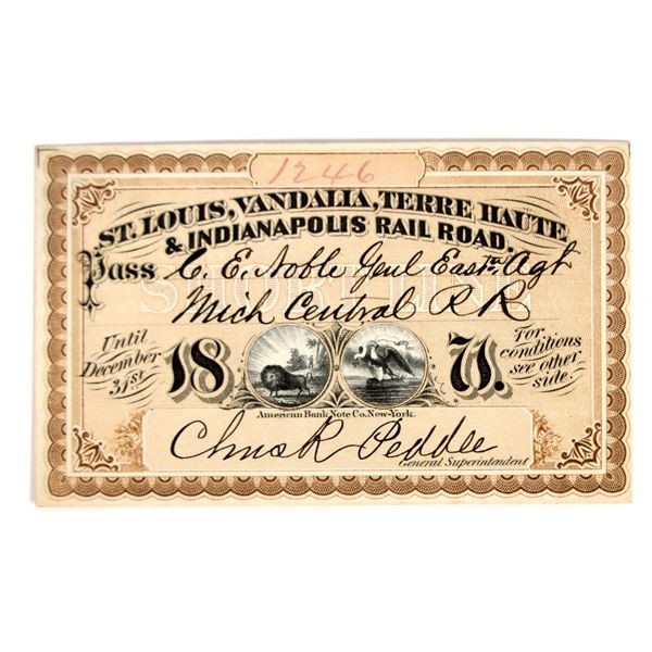 St. Louis, Vandalia, Terre Haute & Indianapolis Railroad Pass [199151]