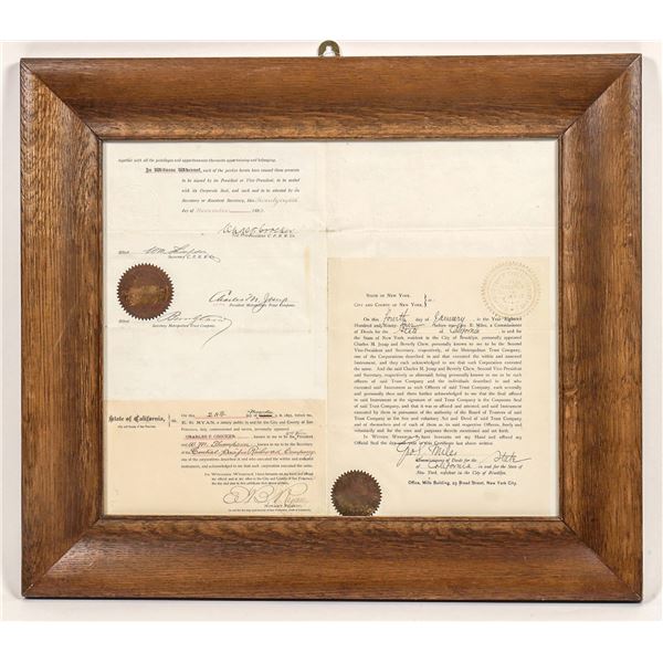 Central Pacific RR 1894 Deed, Framed [190621]