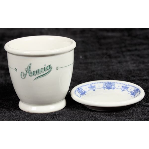 Colorado Railroad Butter Dish and Acacia Hotel Egg Cup [197058]