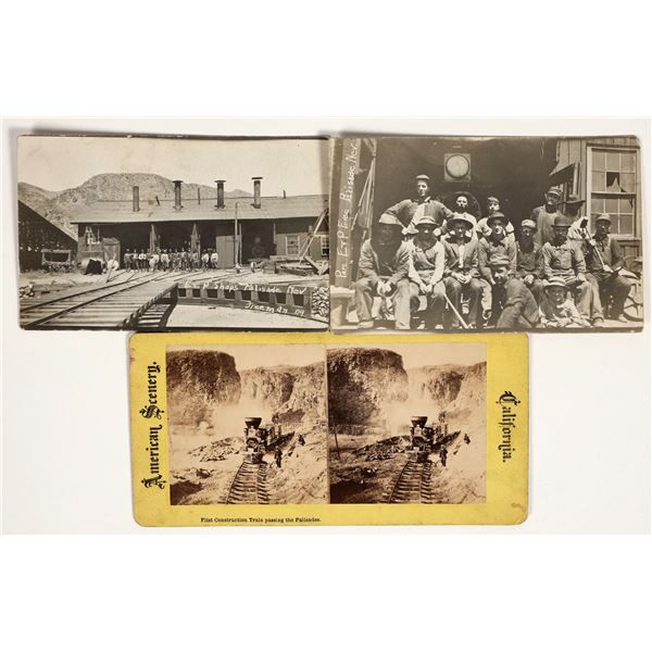 Eureka & Palisades Railroad Stereoview and 2 Real Photo Postcards [165534]