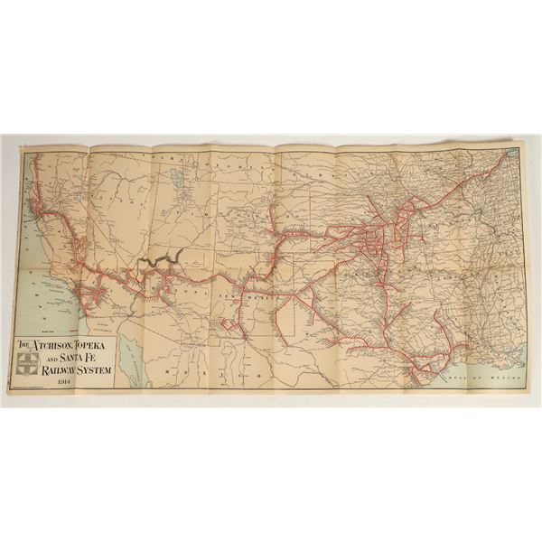 Atchison, Topeka & Santa Fe Railway System Map, 1914 [199552]