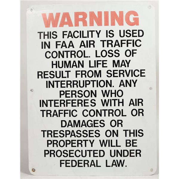 FAA Air Traffic Control Warning Sign [197536]