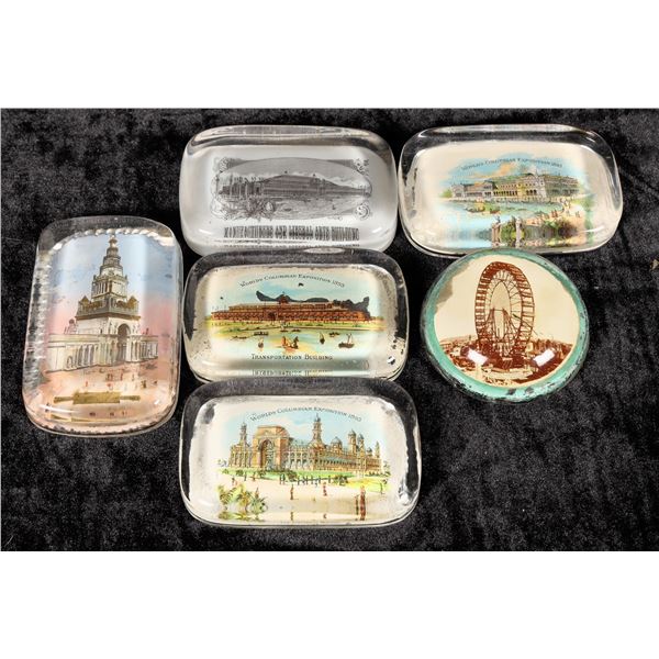 Glass Paperweight Collection, Columbian & Pan Pacific World Fair/Expo - (6) [200286]