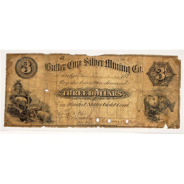 Butter Cup Silver Mining Issued $3 Note [200118]