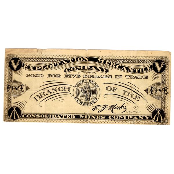 Satirical "Teddy Bear" Note Goldfield [200276]
