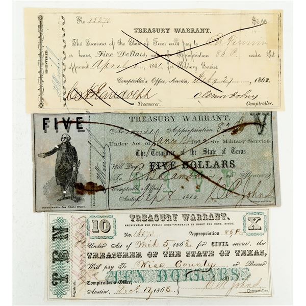 Texas Treasury Warrants 1862-3 (3) [200278]