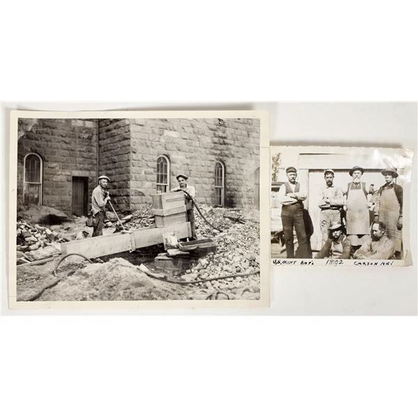 Carson City Mint Photograph Pair: 1890s Workers & 1930s Mining the Grounds! [197500]