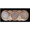 Image 1 : Wade's Silver Shop Silver Dollar Belt Buckle w/ Three Dollar Coins [198511]