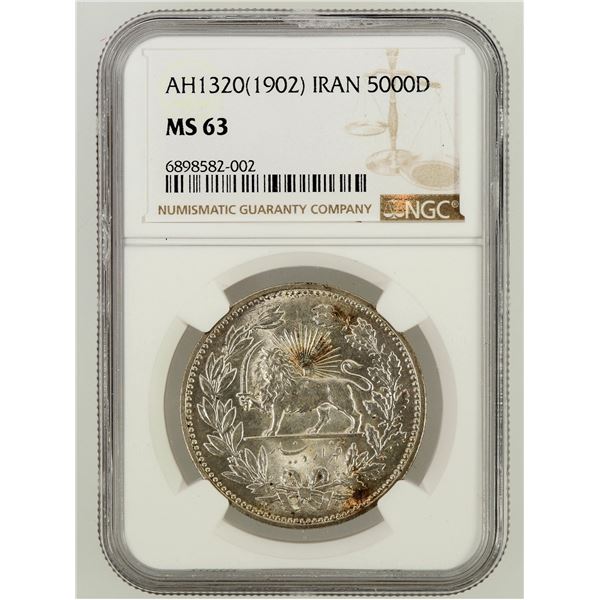 1902 Iran 5000 Dinars MS 63 [197750]