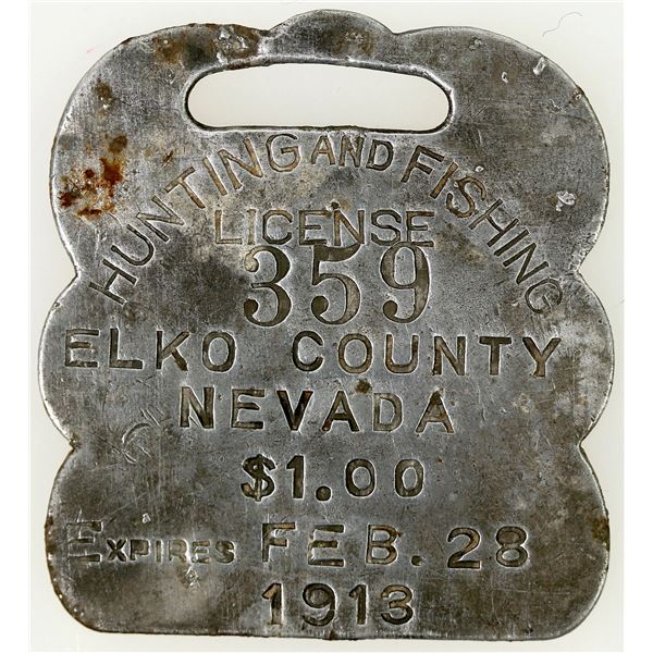 Elko, NV - Hunting License, 1913, Gorgeous Toning [198473]