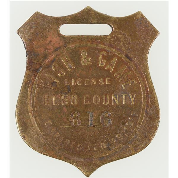 Elko County 1917 Fish & Game License [197559]
