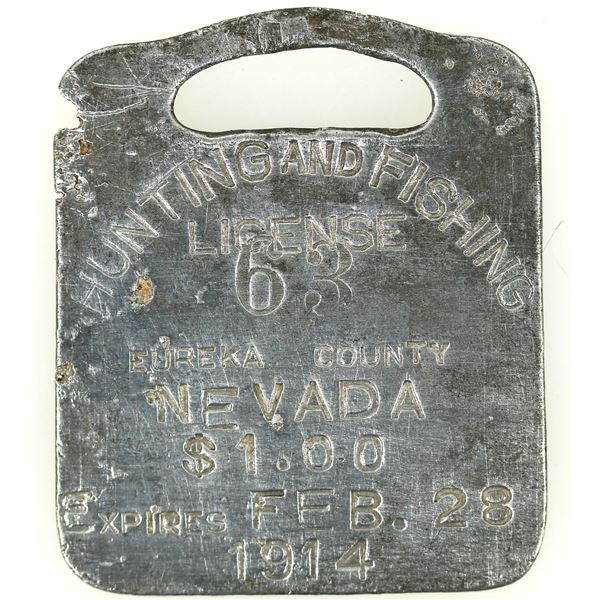1914 Hunting License, Eureka County [198793]