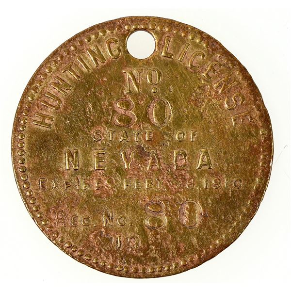 Nevada 1910 Metal Hunting License [197558]