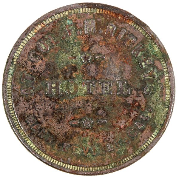 Col. FM Rickey's Hotel Token, Markleeville, CA [198317]