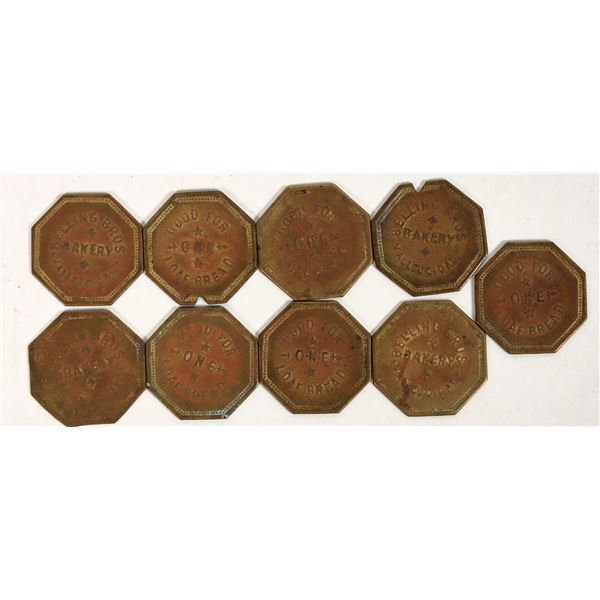 Belling Bros Bakery Tokens (9) Vallejo, CA [197548]