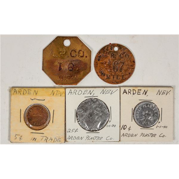 Arden Plaster Co., Medals & Tokens Set (5) [198456]