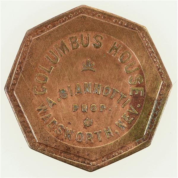 Columbus House Token, Wadsworth, Nevada [198613]