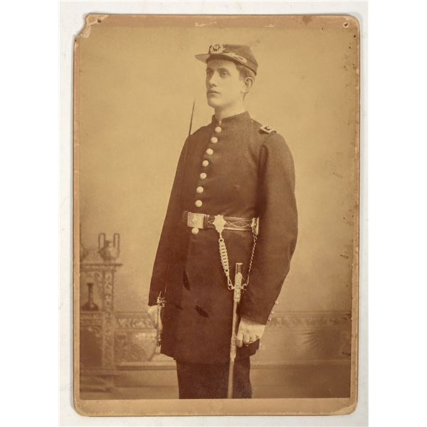 Civil War New York 7th Inf. Volunteer Cabinet Card Photo  [197237]