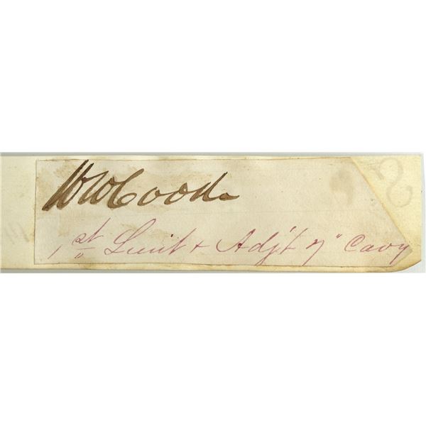 Custer:  W.W. Cooke Autograph 7th Cavalry [181548]