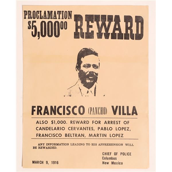 Pancho Villa Wanted Poster 1916 [183778]