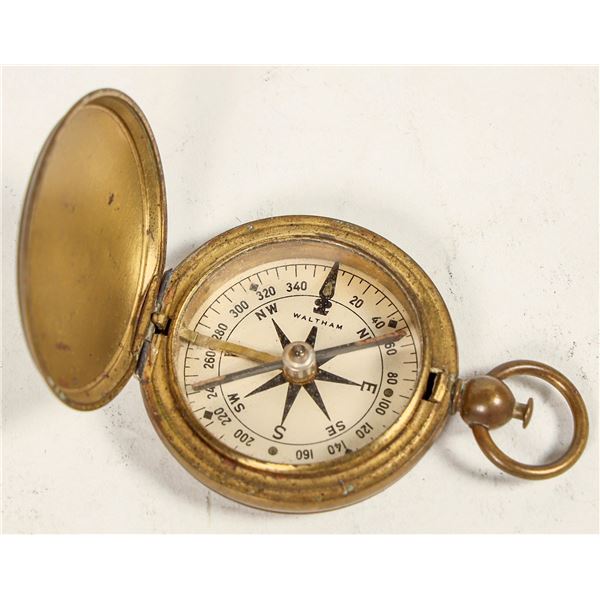 Waltham Pocket Type Brass Compass  c.1910  [198371]