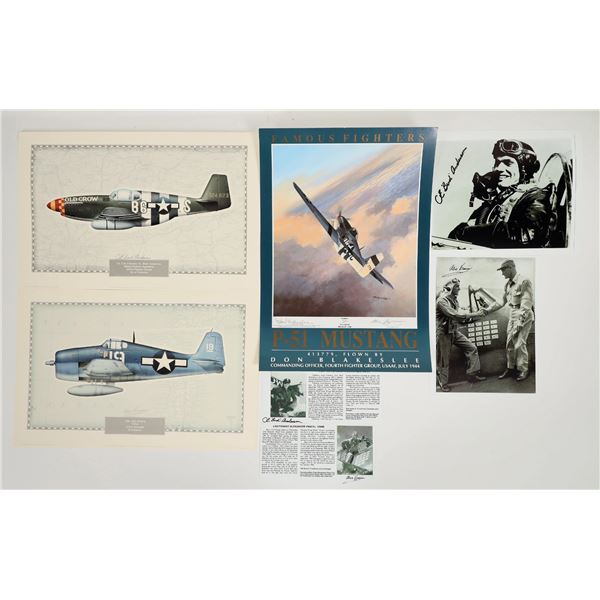 WW2 American Ace Fighter Pilot Prints (3) #2 [183873]