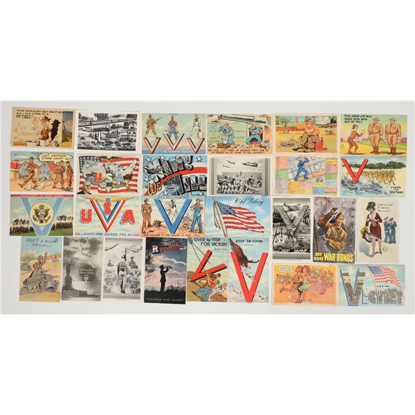WWII Era Military Patriotic & Humorous Postcards (25) [183845]