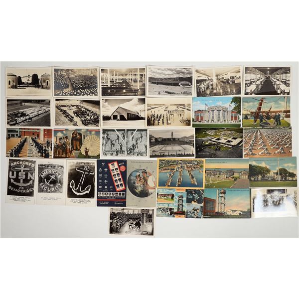 WWII Era U.S. Naval Training Facilities & Personnel  Color And Real Photo Postcards (30)) [183842]