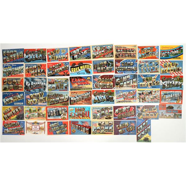 WWII U.S. Army Training Stations on "Big Letter" Postcards(48) [183851]