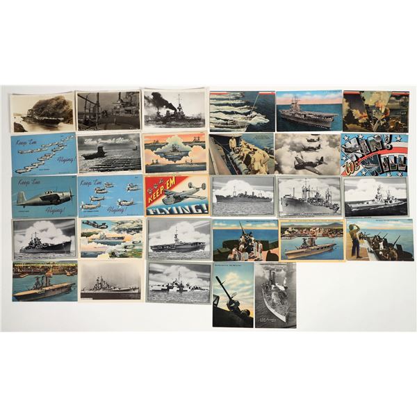 WWII U.S. Naval Ships and Aircraft Postcards (29)  [183841]