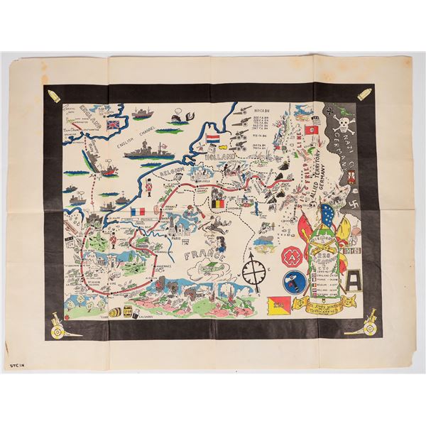 World War 2 European Caricature Map, Rare [195783]