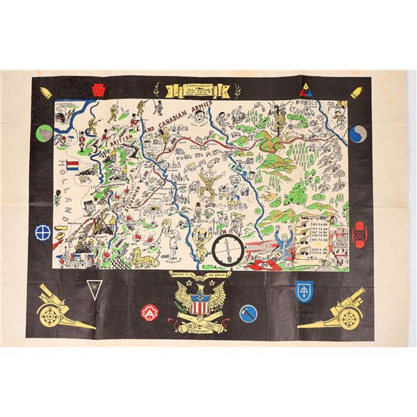 World War 2 European Caricature Map, Rare [195799]