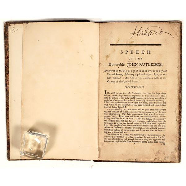 House Of Representatives Speech By Hon. John Rutledge [199635]