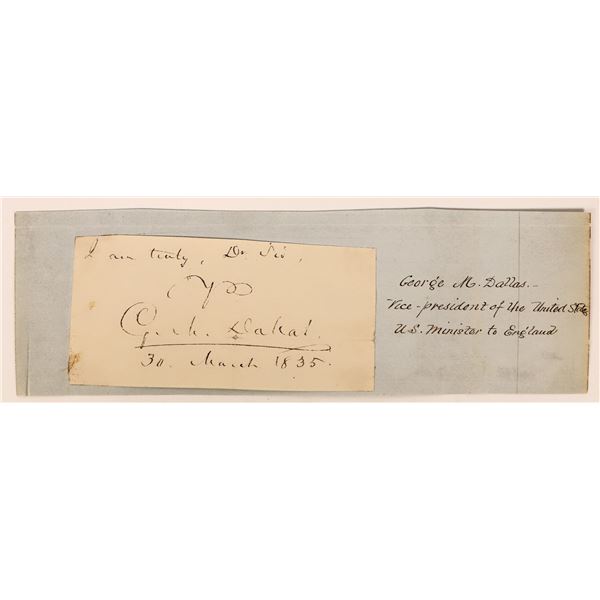 Vice President-George Dallas Cut Square Autograph [184159]