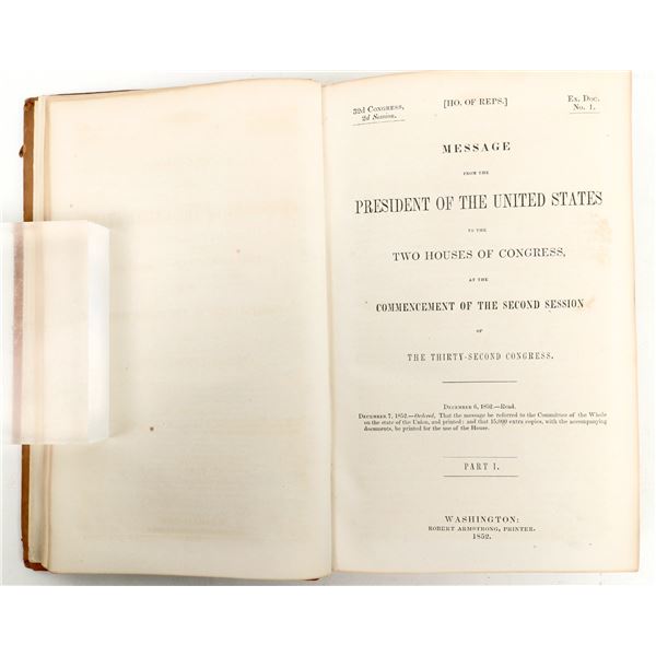 President Fillmore Message to Congress 1852 [199640]