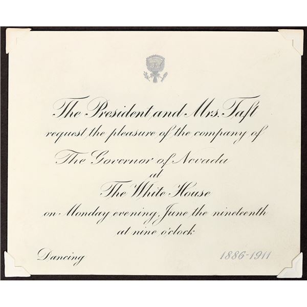 President Taft White House Invitation to Nevada Governor Tasker Oddie [196720]