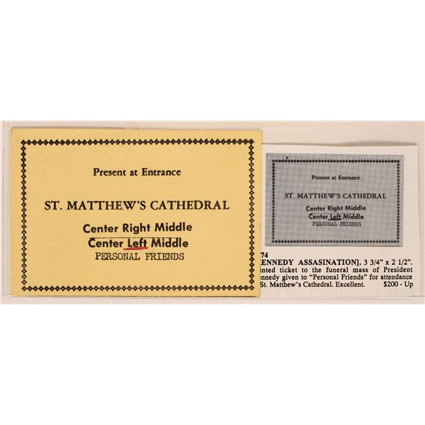 JFK Assassination-JFK Funeral Mass Ticket [181859]